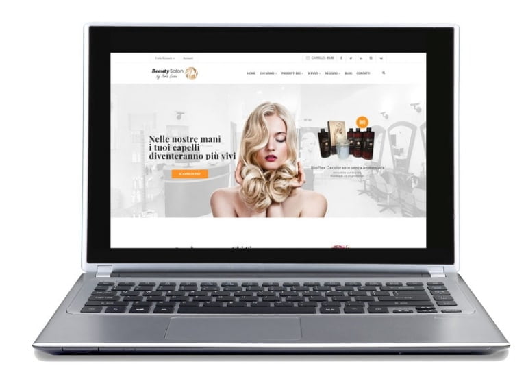 Website hairdresser with e-commerce