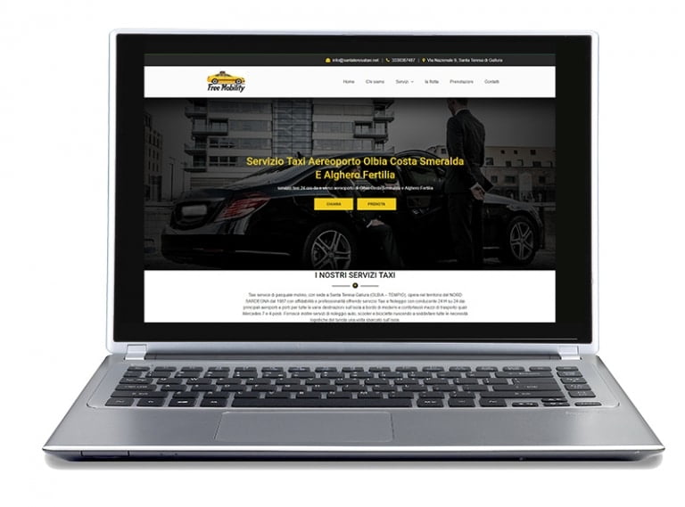 Website taxi rental with with driver